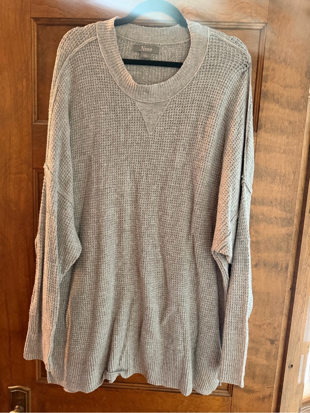 Natural Brand Soft Knit Crewneck Sweater - Gray